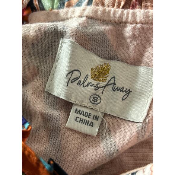Palms Away‎ Dress Womens S Multicolor Short Sleeve Cotton Mini Summer Vacation - Picture 3 of 13